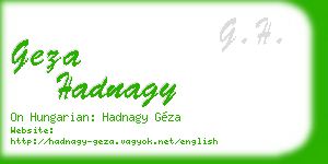 geza hadnagy business card